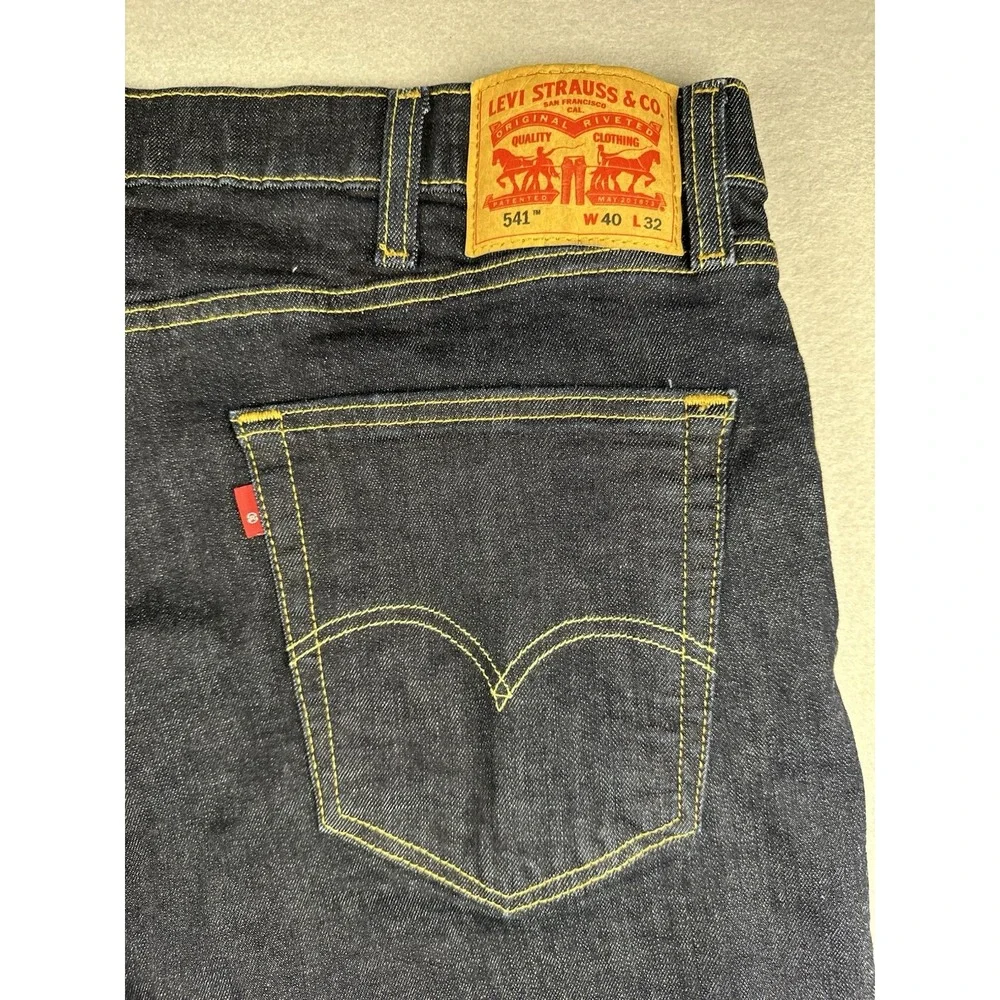 Levi's 541 Athletic Fit Jeans Dark Wash Denim Men's 40x32 Stretch